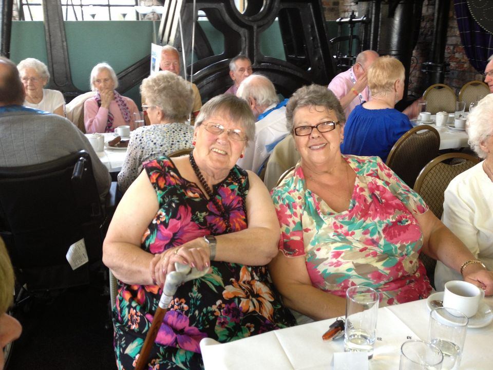 A picture of elderly women celebrating the 25th Anniversary Party of St David's Bradbury Day Centre in Midlothian, a social place for the elderly