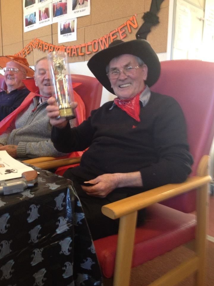 Elderly from St David's Bradbury Day Centre in Edinburgh dressed in Halloween costumes