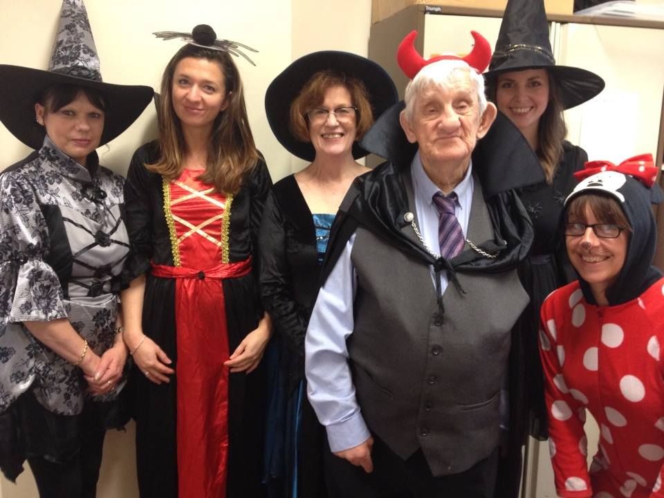 A photo of staff members with a pensioner from St David's Bradbury Day Centre in Edinburgh