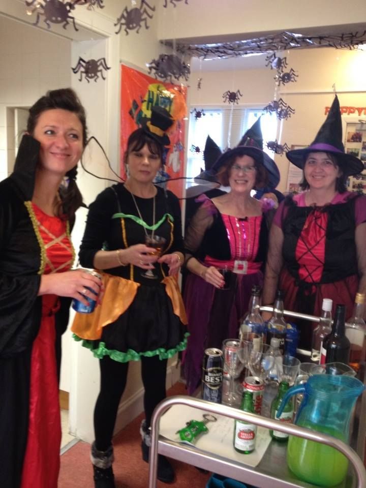 Four women from St David's Bradbury Day Centre in Edinburgh dressed in Halloween costumes